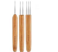 Lot de 3 crochets pour dreadlocks, aiguilles à crochet, comprend 3 crochets dreadlocks pour tresses artisanales (argenté, 0,5 mm)