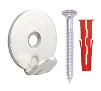 Lot de 3 crochets ronds et fixations pour tableau - Plaqué nickel argenté