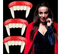 Lot de 3 crocs de vampire réutilisables pour Halloween, fête, cosplay