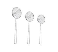 Lot de 3 cuillères à passoire en acier inoxydable de 27,5/29/32,3 cm, louche multifonction pour casserole chaude, boulettes de viande, nouilles (argenté)
