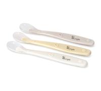 Lot De 3 Cuillères Bébé En Silicone Beige TU