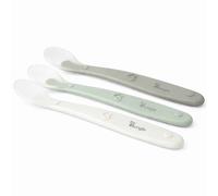 Lot De 3 Cuillères Bébé En Silicone Vert TU