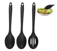 Lot de 3 Cuillères en Silicone 27,2 × 5,8 cm | Long Manche, Antiadhésives, Sans BPA, Passe au Lave-vaisselle, Résistant à la Chaleur
