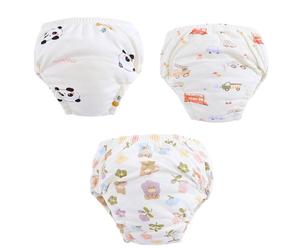 Lot de 3 Culotte d'apprentissage pour Garcon Fille, Slip d'apprentissage Propreté Coton, Culottes d'apprentissage Imperméables Réutilisables et Lavable, Convient aux bébés pesant Entre 12 et 16 kg