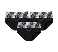 Lot de 3 Culotte Haute Femme Grande Taille Ventre Plat sous-Vêtements Grande Taille Invisible Hipster Bikini sans Couture Sexy Chic Culotte Gainante Coton Culotte Doux Taille Haute Slip Comfort