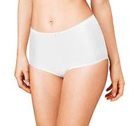 Lot de 3 culottes complètes en coton peigné de qualité supérieure pour femme, culottes maxi taille haute, culottes midi basiques pour femme, enveloppées sur le ventre, uni, blanc 16