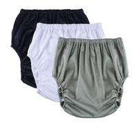 Lot de 3 culottes d'incontinence for adultes, imperméables et anti-fuites, en plastique, réutilisables, for femmes et hommes.(Black+White+Gray,X-Large)