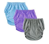 Lot de 3 culottes d'incontinence for adultes, imperméables et anti-fuites, en plastique, réutilisables, for femmes et hommes.(Blue+Purple+Gray,Medium)