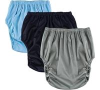 Lot de 3 culottes d'incontinence for adultes, imperméables et anti-fuites, en plastique, réutilisables, for femmes et hommes.(Blue+Black+Gray,X-Large)