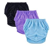 Lot de 3 culottes d'incontinence for adultes, imperméables et anti-fuites, en plastique, réutilisables, for femmes et hommes.(Black+Purple+Blue,X-Large)