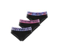 Lot de 3 culottes en coton ethnik noir/rose/bleu/violet 14/16A