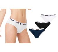 Lot de 3 culottes Fila en coton pour femme : Blanc / XL