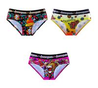 Lot de 3 culottes hardy tatoo rose/jaune/noir/rouge/blanc 10/12A