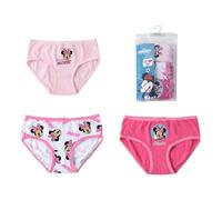 Lot de 3 Culottes Minnie - sous-vêtements Fille Coton Doux et Respirant, Culottes Disney Confortables et Ajustables, 6-8 Ans