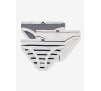Lot de 3 culottes rayées petite fille blanc 3A