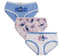 Lot de 3 Culottes Single Jersey 3 pièces Stitch pour Fille - Lot de 3 Culottes avec Motif Enfant pour Usage Quotidien, Multicolore, 6-8 Ans