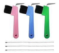 Lot de 3 Cure-Pied avec Brosse très Solide et poignée Ergonomique Convient pour Les Sabots de Chevaux, ânes et chèvres, Brosse Cheval pour Les éleveurs de Chevaux, Couleur aléatoire