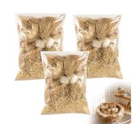 Lot de 3 cœurs gigognes en fibre d'alpaga faits à la main - Matériau de nidification rechargeable pour oiseaux sauvages et colibris - Décoration de jardin en plein air, cadeau pour les amateurs