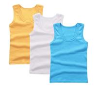 Lot de 3 Debardeur Garçon Tank Top Coton Maillot de Corps Enfant Vêtements Décontracté Hauts D'Été T-Shirts à sans Manches Athlétique Débardeurs Mes Commandes en Cours de Livraison Beige, 11 Ans