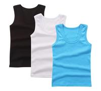 Lot de 3 Debardeur Garçon Tank Top Coton Maillot de Corps Enfant Vêtements Décontracté Hauts D'Été Tee Tops T-Shirts à sans Manches Athlétique Débardeurs Mes Commandes Passées Bleu Ciel, 5 Ans