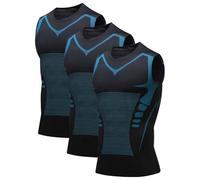 Lot de 3 Débardeur Homme de Mise en Forme Ionic Shaping, 2026 Nouveau Débardeur De Compression, Gilet Modelant Homme Slimming Vest de Modelage du Corps Debardeur Breathable Ice-Silk