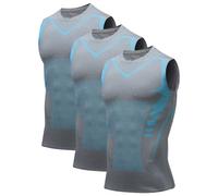 Lot de 3 Débardeur Homme de Mise en Forme Ionic Shaping, 2026 Nouveau Débardeur De Compression, Gilet Modelant Homme Slimming Vest de Modelage du Corps Debardeur Breathable Ice-Silk