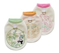 Lot de 3 débardeurs de style chinois pour petits chiens - Gilet respirant brodé avec anneau pour laisse, tenue printemps/été pour peluche, bichon frisé (taille XXL)