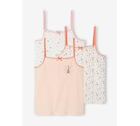 VERTBAUDET Lot de 3 débardeurs Fantaisie Fille Rose pâle 5A