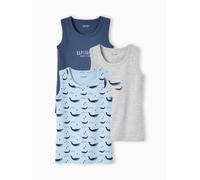 Lot de 3 débardeurs garçon baleines bleu ciel 10A