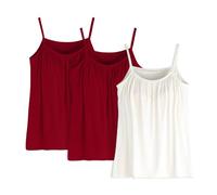 Lot de 3 débardeurs pour femme avec soutien-gorge intégré - Grande taille - Sans manches - Rembourré - Coupe ample - Léger et doux - Bretelles réglables - Solide, AC1, M