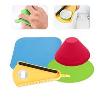 Lot de 3 décapsuleurs en caoutchouc pour les mains souffrant d'arthrite + 1 ouvre-bocal pour bocaux et bouteilles, pinces en caoutchouc pour personnes âgées, ouvre-bocal pour mains faibles,