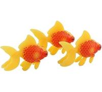 Lot de 3 poissons d'aquarium artificiels en plastique doré et orange - Poissons rouges en mouvement pour aquarium - Ornements thématiques pour aquarium