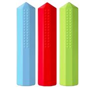 Lot de 3 décorations de crayon sensorielles à mâcher - Housses de stylo extensibles - Accessoires de crayon lestés en silicone pour se concentrer sur la salle de classe, outils d'apprentissage à