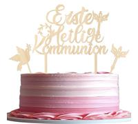 Lot de 3 décorations de gâteau en bois pour première communion - Colombe de la paix - Décoration de gâteau pour communion religieuse, thème de communion, fête prénatale, fête d'anniversaire