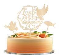 Lot de 3 décorations de gâteau en bois pour première communion - Colombe de la paix - Thème religieuse - Thème de communion - Douche de bébé - Pour anniversaire d'enfant