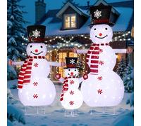 Lot de 3 décorations de Noël en forme de bonhomme de neige - Parfait pour Noël et le réveillon de Noël - Décoration lumineuse pour intérieur/extérieur - Pelouse, cour, jardin