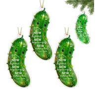 Lot de 3 décorations de Noël en forme de cornichon 2025, grand aneth pour nouvelle maison, cadeaux de pendaison de crémaillère amusants pour une nouvelle maison, premier Noël dans une maison souvenir