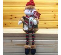 Lot de 3 décorations de Noël en peluche comprenant Père Noël, bonhomme de neige et renne avec fond rempli de sable pour plus de stabilité sur des surfaces planes