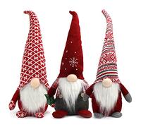 Lot de 3 décorations de Noël lutin suédois Père Noël - Cadeau festif de Noël - Décoration de table pour enfants - Cadeau festif