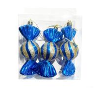 Lot de 3 décorations de sapin de Noël à paillettes incassables pour décoration de vacances, texture tissée légère pour la maison, le bureau, le manoir, affichage saisonnier (F)