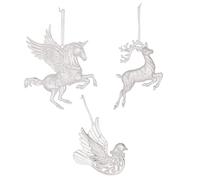 Lot de 3 décorations de sapin de Noël uniques en acrylique transparent à suspendre pour maison, bureau, hôtel, festival