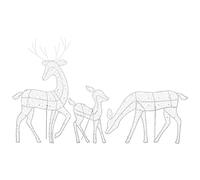 Lot de 3 décorations d'extérieur en métal avec lumières LED pour jardin, pelouse, décorations de Noël