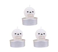 Lot de 3 décorations d'Halloween effrayantes avec figurines amusantes de chats noirs - Bougie pour l'intérieur et l'extérieur - Décoration de table d'Halloween