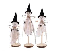 Lot de 3 décorations d'Halloween primitives sur support en bois pour centres de table, décoration de table pour fournitures de fête