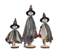 Lot de 3 décorations d'Halloween primitives sur support en bois pour centres de table, décoration de table pour fournitures de fête