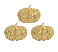 Lot de 3 décorations en forme de citrouille étincelante en mousse pour | Les décorations en forme de citrouille en mousse légère avec une finition étincelante ajoutent un charme d'automne chaud aux