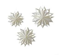 Lot de 3 décorations en papier blanc à suspendre en forme de flocon de neige 3D pour Noël, vacances, maison et espaces événementiels pour stimuler l'atmosphère saisonnière (flocon de neige, 3