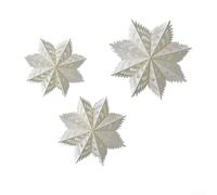 Lot de 3 décorations en papier blanc à suspendre en forme de flocon de neige 3D pour Noël, vacances, maison et espaces événementiels pour stimuler l'atmosphère saisonnière (flocon de neige, 3