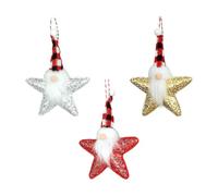 Lot de 3 décorations en peluche pour sapin de Noël, étoile créative avec | L'ornement Ach est équipé d'un œillet de suspension et se fixe facilement sur les branches de sapin de Noël et les guirlandes