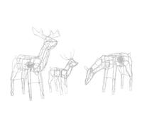 Lot de 3 décorations LED rennes animés 76 cm blanc MIKKELI